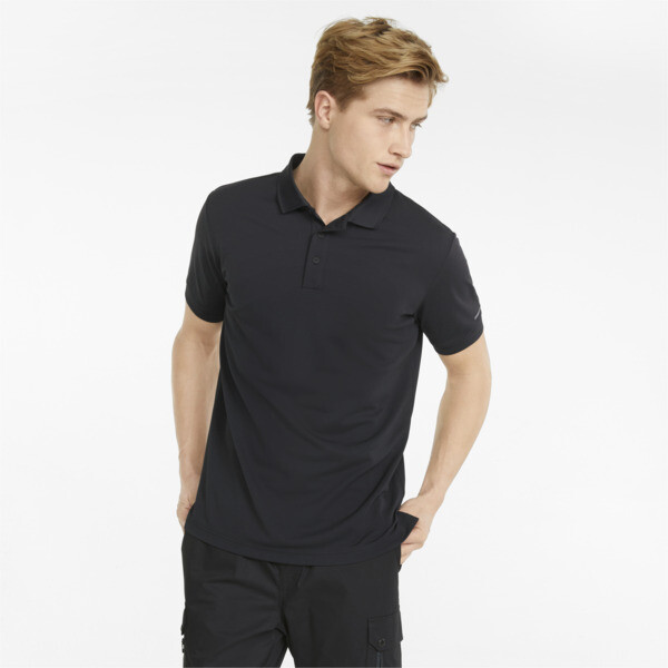 puma porsche design men's polo shirt in jet black, size xs