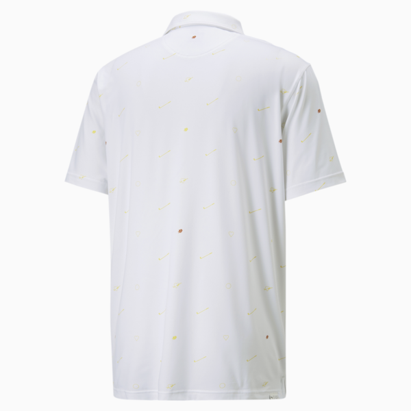 CLOUDSPUN Love Men's Golf Polo Shirt, Bright White-Mustard Seed, large-ZAF