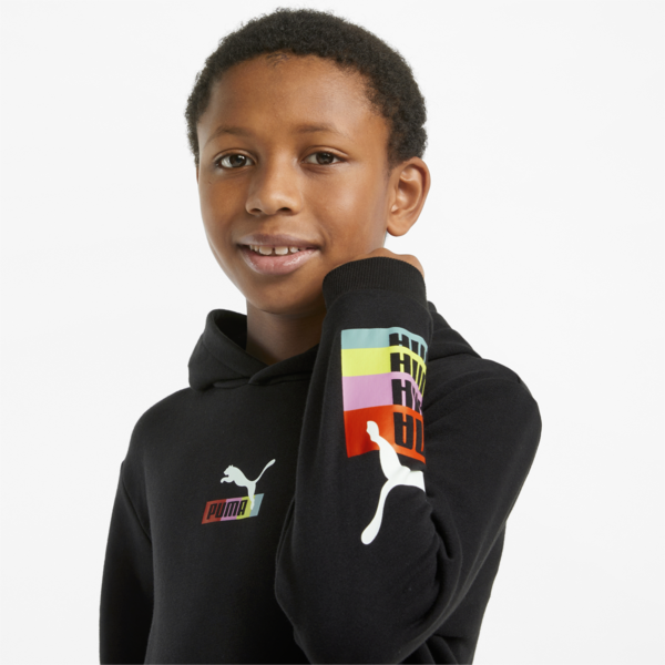 Brand Love Youth Hoodie, Puma Black, large-ZAF