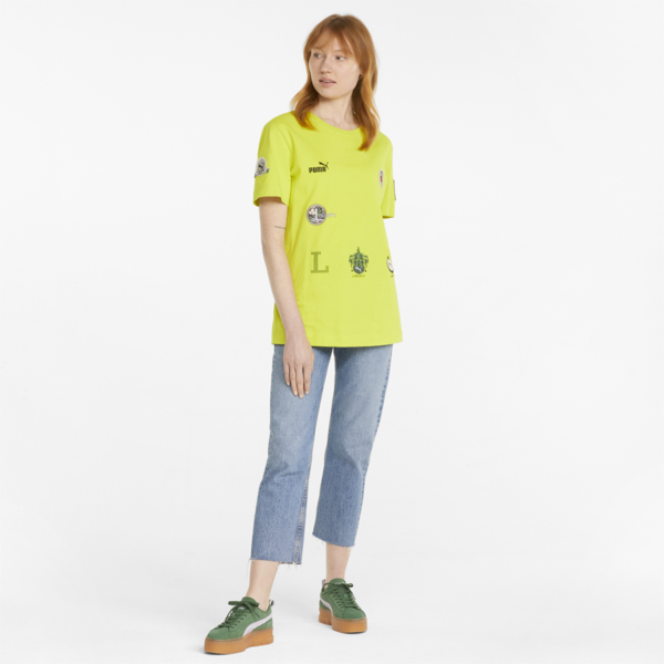 PUMA x LIBERTY Badge Women's Tee, Sulphur Spring, large-ZAF