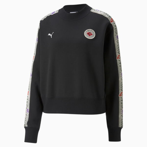 PUMA x LIBERTY Crew Sweatshirt Women, Puma Black, large-ZAF