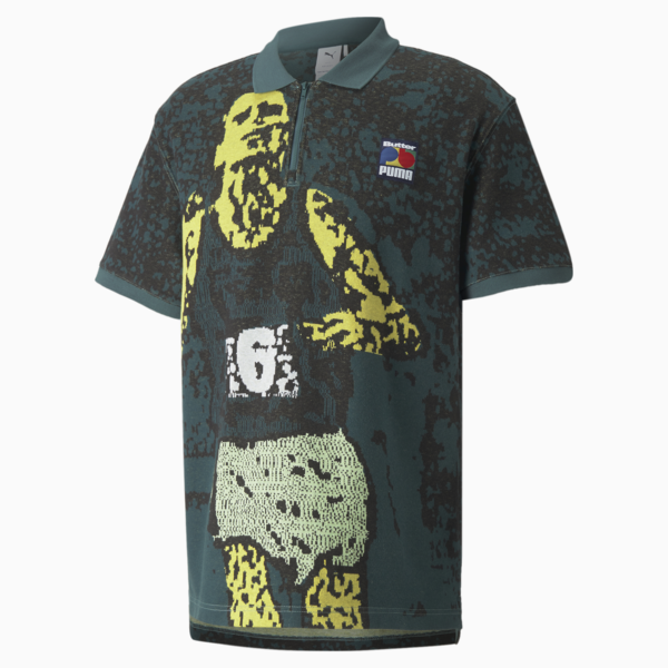 PUMA x BUTTER GOODS Men's Polo Shirt, Mineral Blue--AOP, large-ZAF