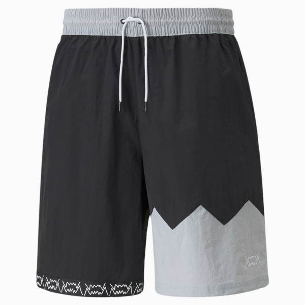Jaws Woven Men's Basketball Shorts, Puma Black-Harbor Mist, large-ZAF