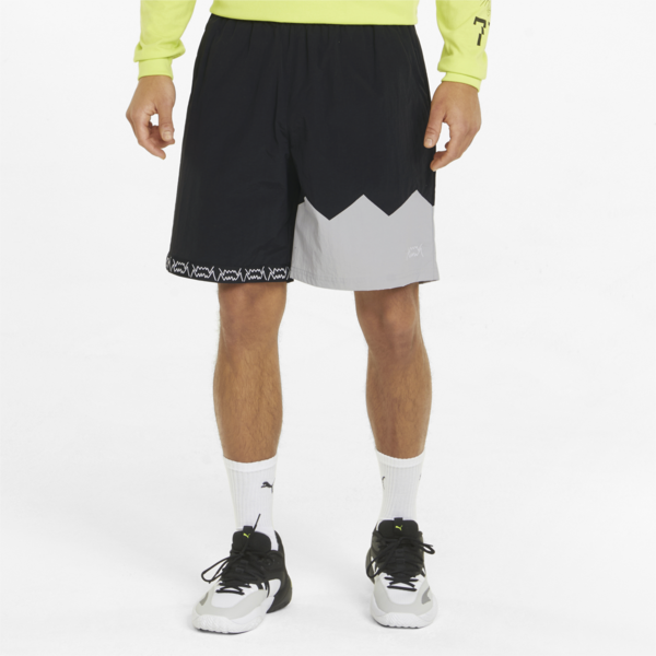 Jaws Woven Men's Basketball Shorts, Puma Black-Harbor Mist, large-ZAF