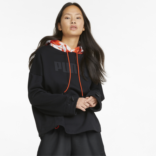 Bucket Women's Basketball Hoodie, Puma Black, large-ZAF
