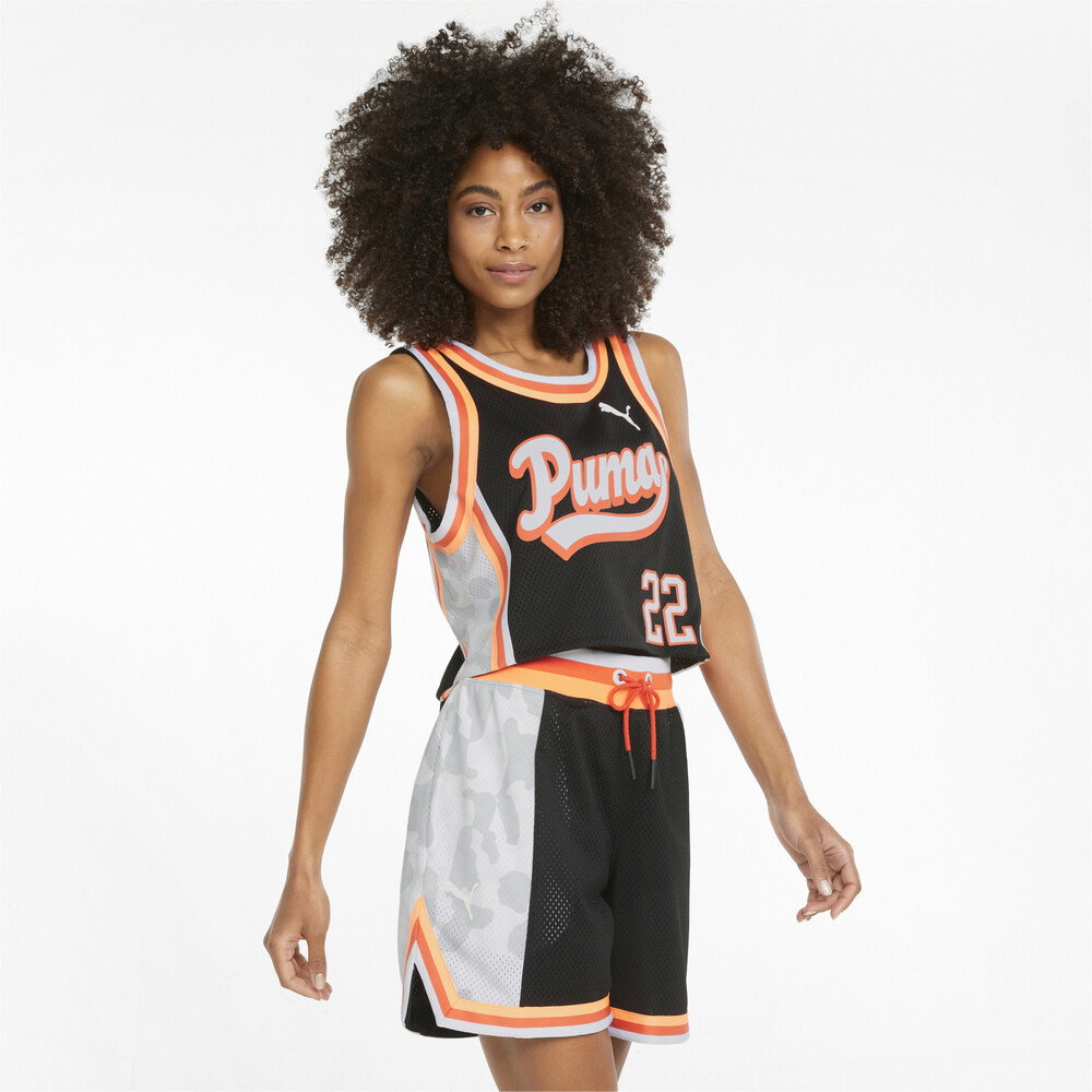 Ballin' Printed Cropped Women's Basketball Jersey | Black - PUMA