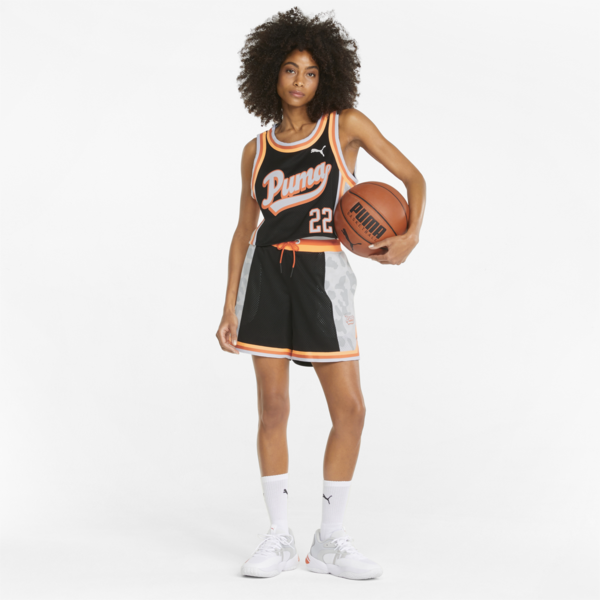 Ballin' Printed Cropped Women's Basketball Jersey, Puma Black, large-ZAF