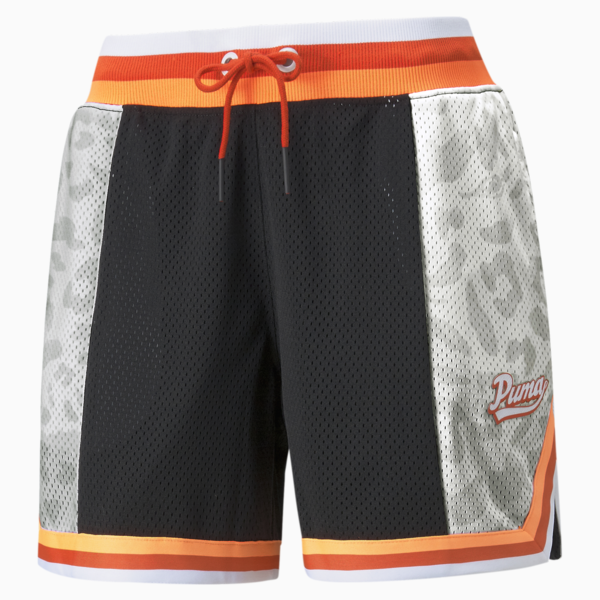 Swish Maker Printed Women's Basketball Shorts, Puma Black, large-ZAF