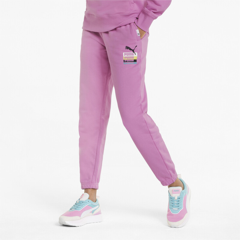 Women's PUMA Brand Love Sweatpants, Opera mauve