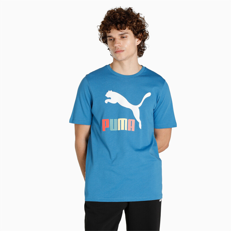 

Men's PUMA Classics Logo Interest T-shirt, Black/blue