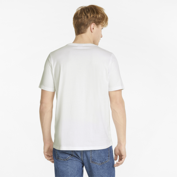 Classics Logo Metallic Men's Tee, Puma White-Gold, large-ZAF