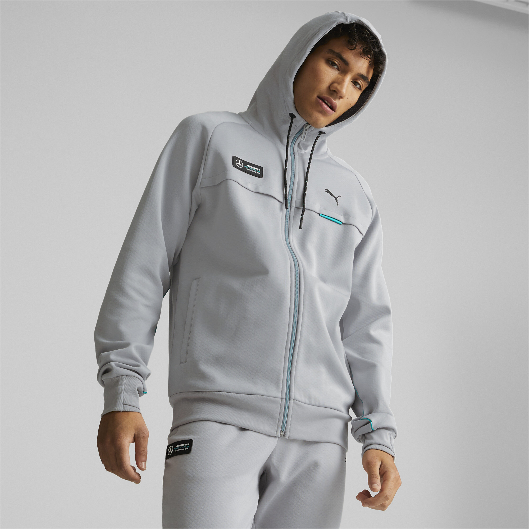 Puma Mercedes-AMG Petronas Motorsport Formel 1 Kapuzenjacke Herren | Mit Plain | Silver | Größe: S