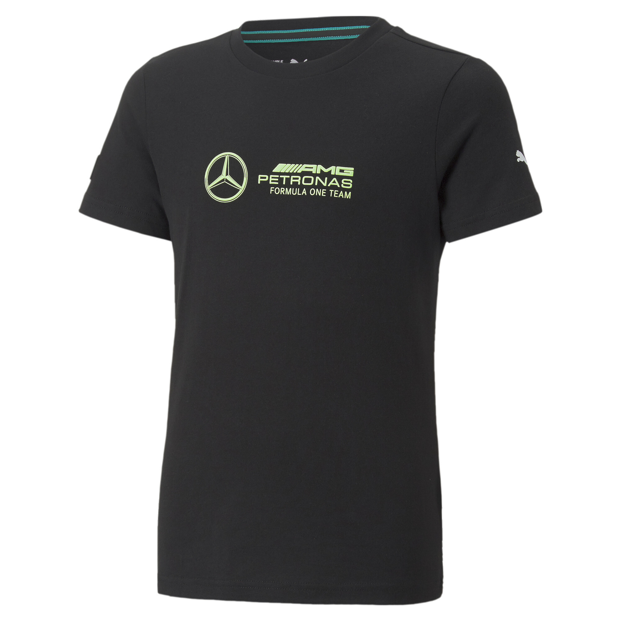 Puma Mercedes-AMG Petronas Motorsport Formula One Logo Tee Youth, Black, Size 9-10Y, Clothing