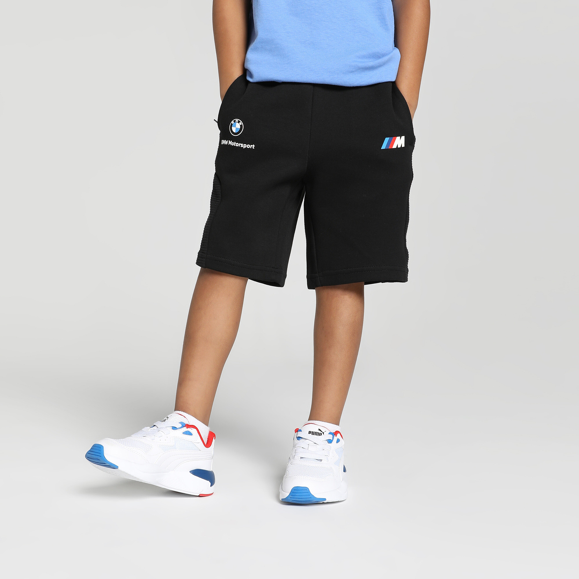 PUMA BMW M Motorsport Big Kids Sweat Shorts in Black Size XS 30$