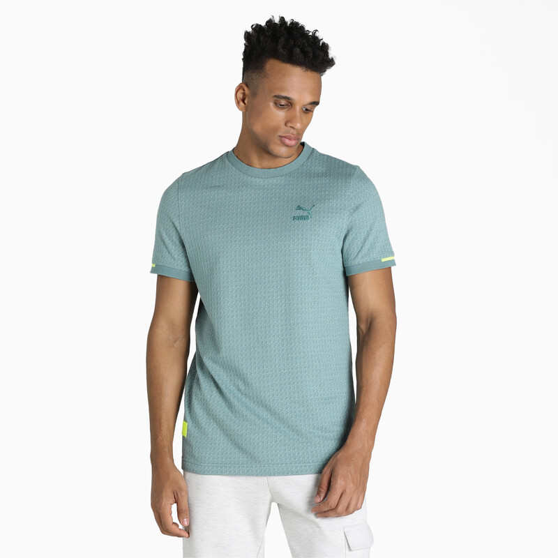 

Men's PUMA One8 Virat Kohli Jaquard Slim Fit T-Shirt, Black/blue