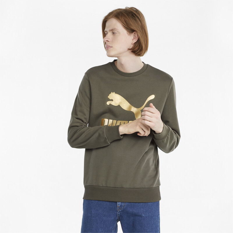 Men's PUMA Classic Logo Crew Regular Fit Sweat Shirt, Gray