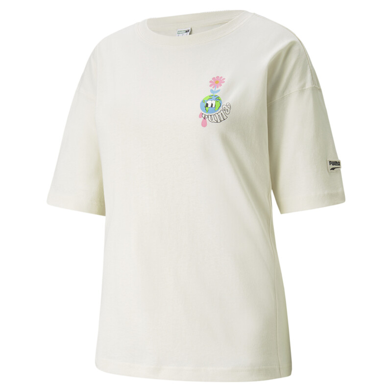 

Women's PUMA Downtown Graphic Relaxed Fit Relaxed Fit T-Shirt, Ivory glow
