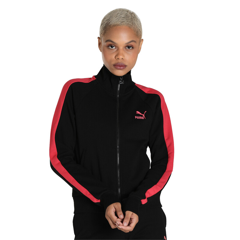 

Women's PUMA Iconic T7 Regular Fit Track Jacket, Black/pink