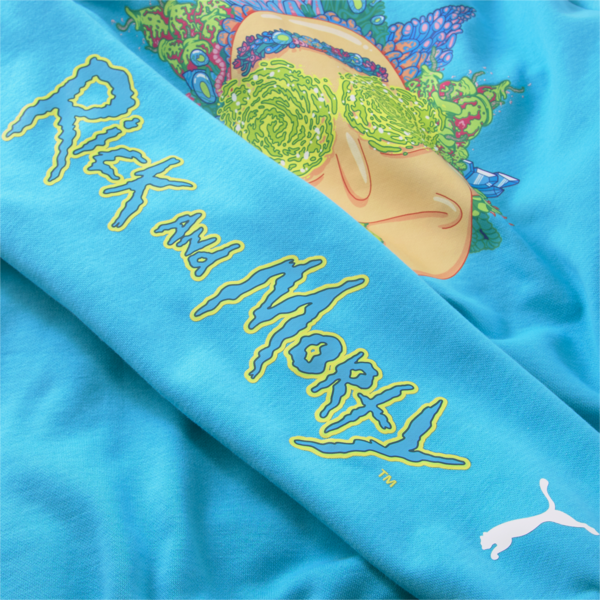 PUMA x RICK AND MORTY Men's Basketball Hoodie, Scuba Blue, large-ZAF
