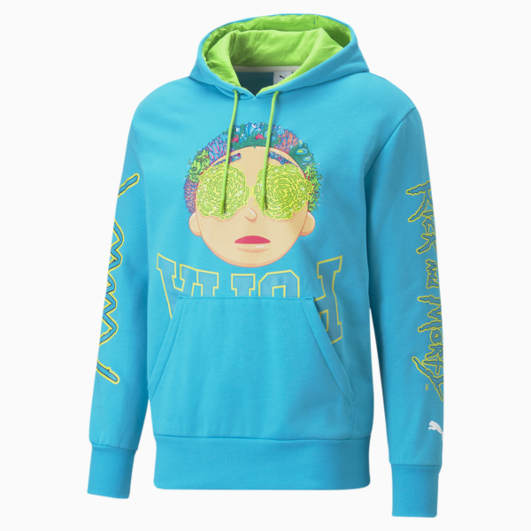 PUMA x RICK AND MORTY Men's Basketball Hoodie, Scuba Blue, large-ZAF