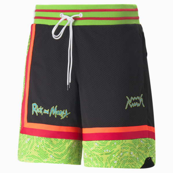 PUMA x RICK AND MORTY Men's Basketball Shorts, Puma Black, large-ZAF