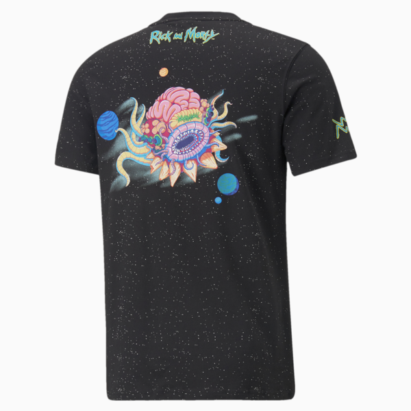 PUMA x RICK AND MORTY Short Sleeve Men's Basketball Tee, Puma Black, large-ZAF