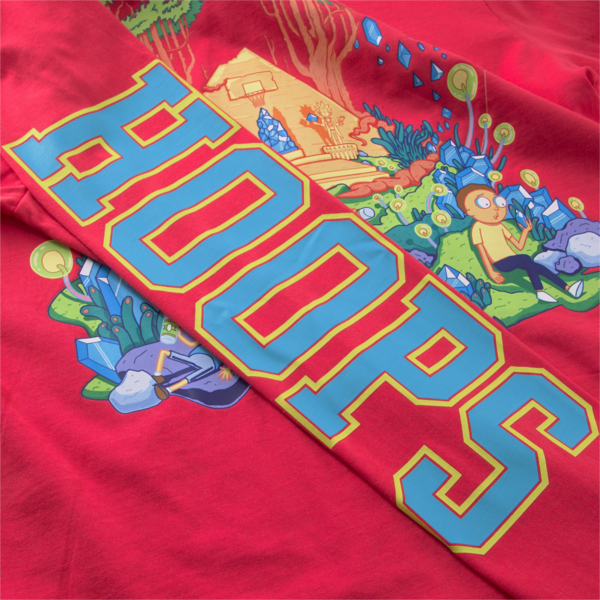 PUMA x RICK AND MORTY Long Sleeve Men's Basketball Tee, Nrgy Rose, large-ZAF