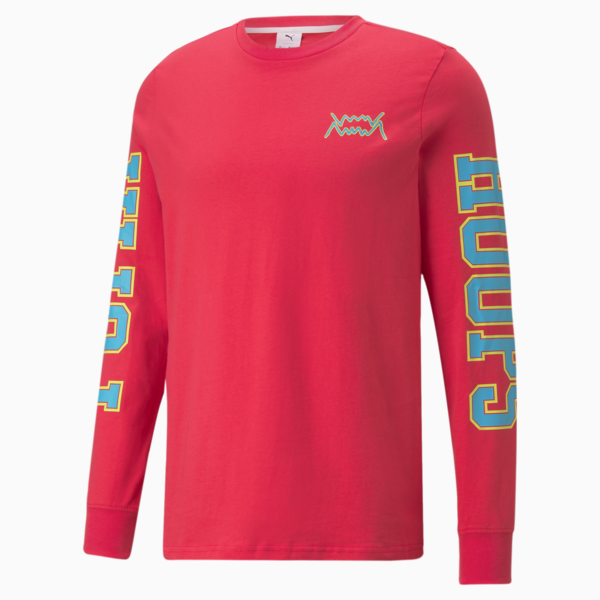 PUMA x RICK AND MORTY Long Sleeve Men's Basketball Tee, Nrgy Rose, large-ZAF