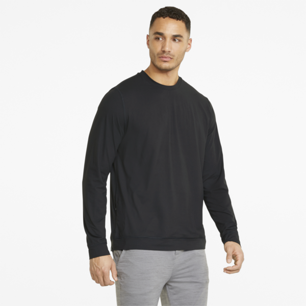 CLOUDSPUN GRYLBL Crew Neck Golf Sweatshirt Men, Puma Black, large-ZAF
