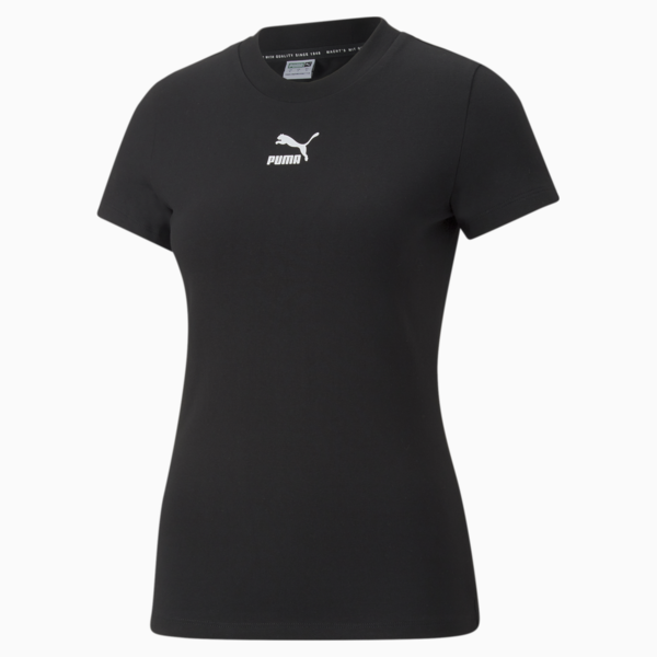 Playera estrecha para mujer Classics, Puma Black, large-MEX
