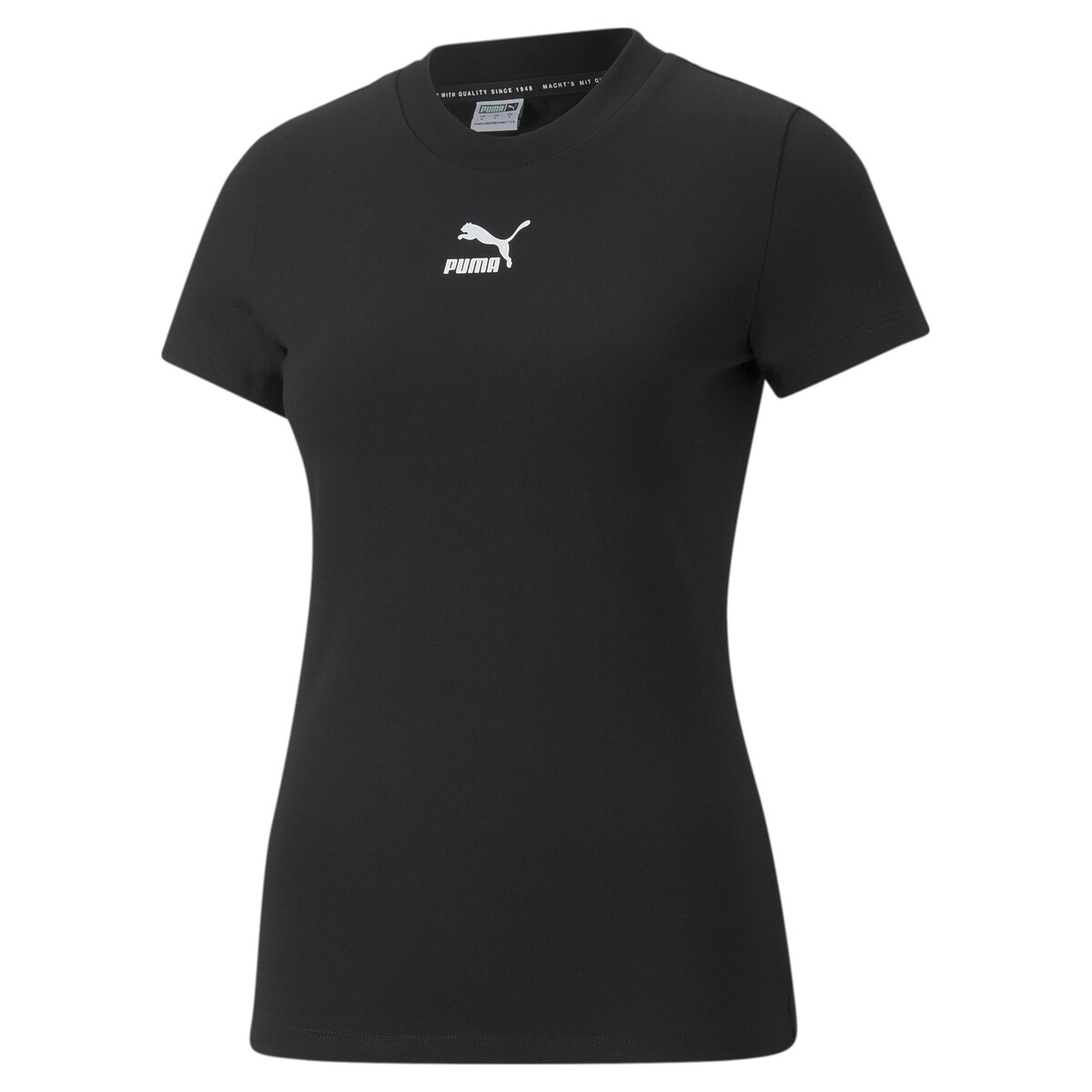 Classics Slim T-Shirt Women in Black by PUMA, XS
