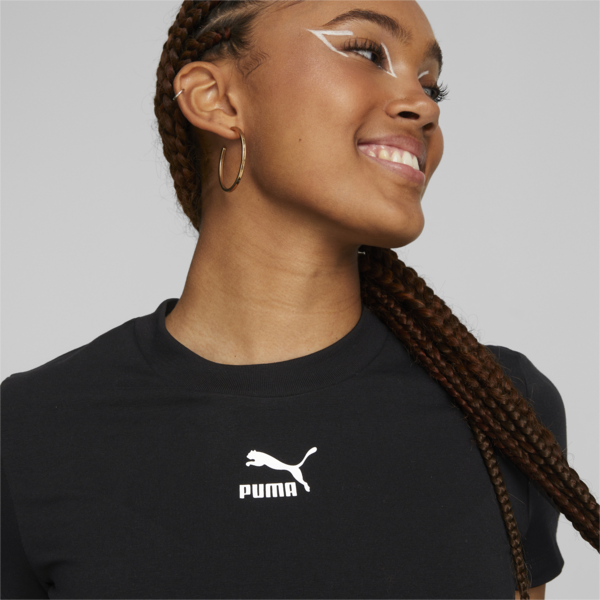 Playera estrecha para mujer Classics, Puma Black, large-MEX