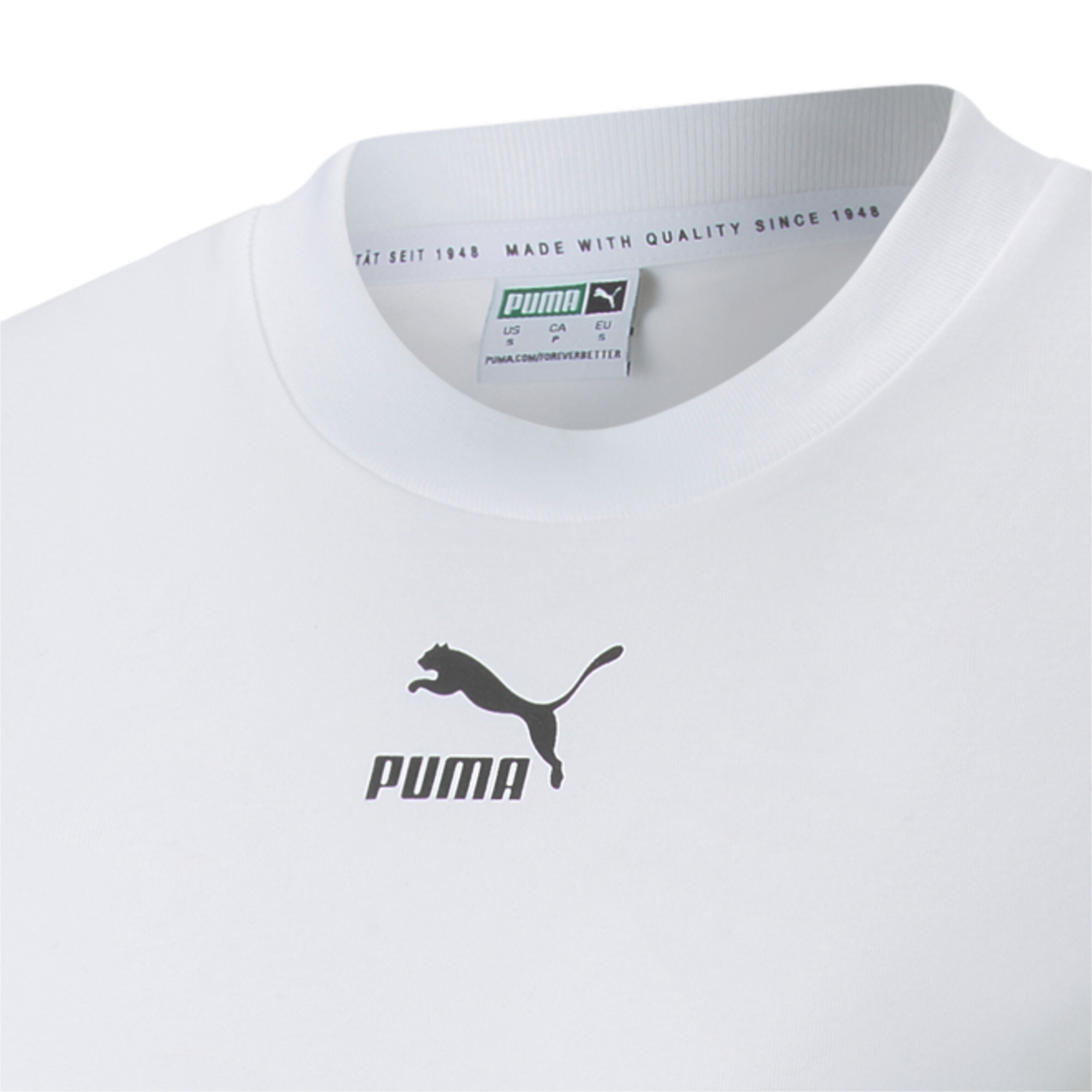 Women's PUMA Classics Slim T-Shirt Women In White, Size Large