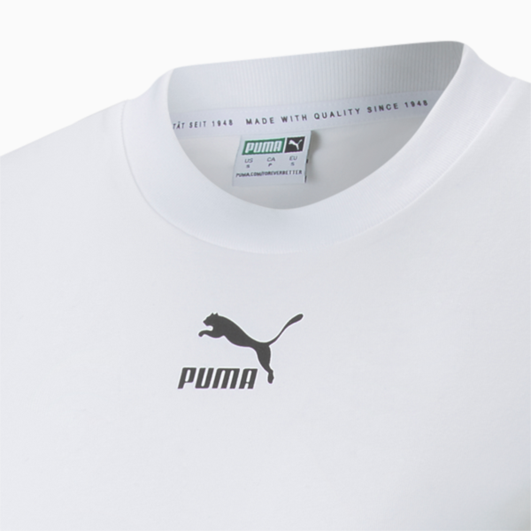 Playera estrecha para mujer Classics, Puma White, large-MEX