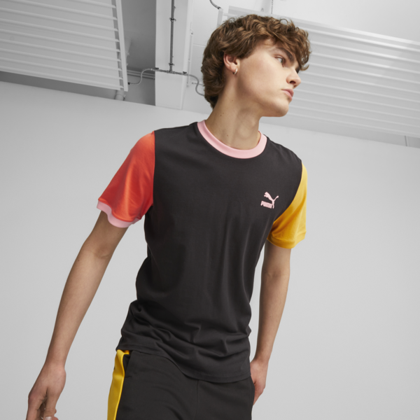 Remera para hombre Classics Block, PUMA Black-Hot Heat, large-ARG