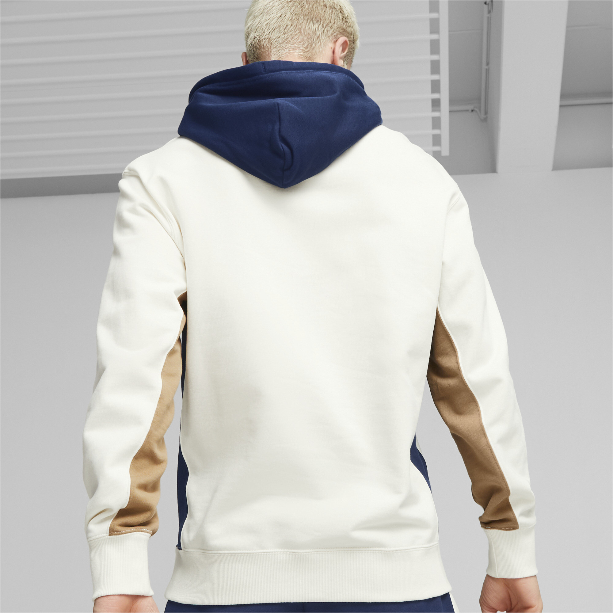 Men's Puma Classics Block Hoodie, White, Size XL, Clothing