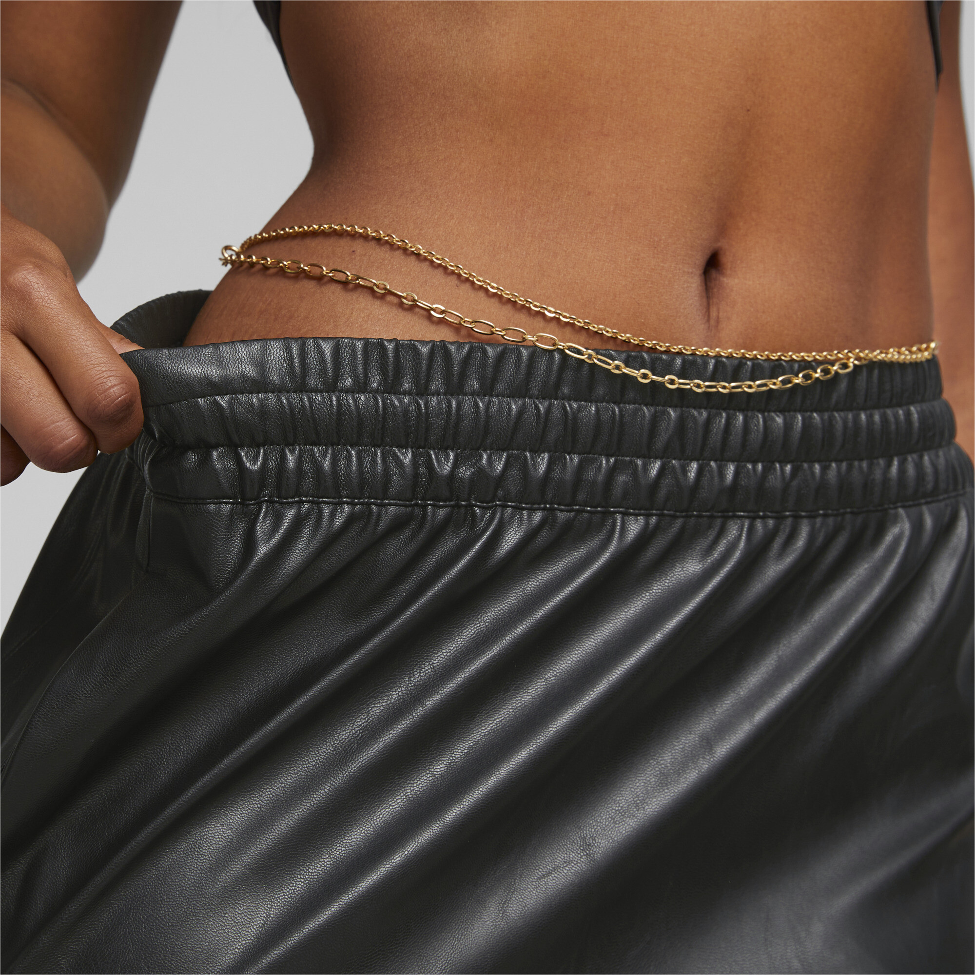 Women's PUMA T7 Synthetic Mini Skirt Women In Black, Size Large