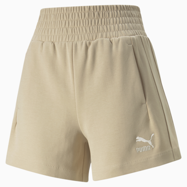 T7 High Waist Shorts Women, Light Sand, large-ZAF