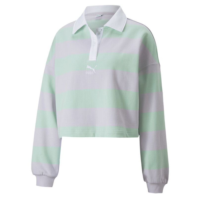 

Women's PUMA SWxP Striped Long Sleeve Women Oversized Polo Shirt