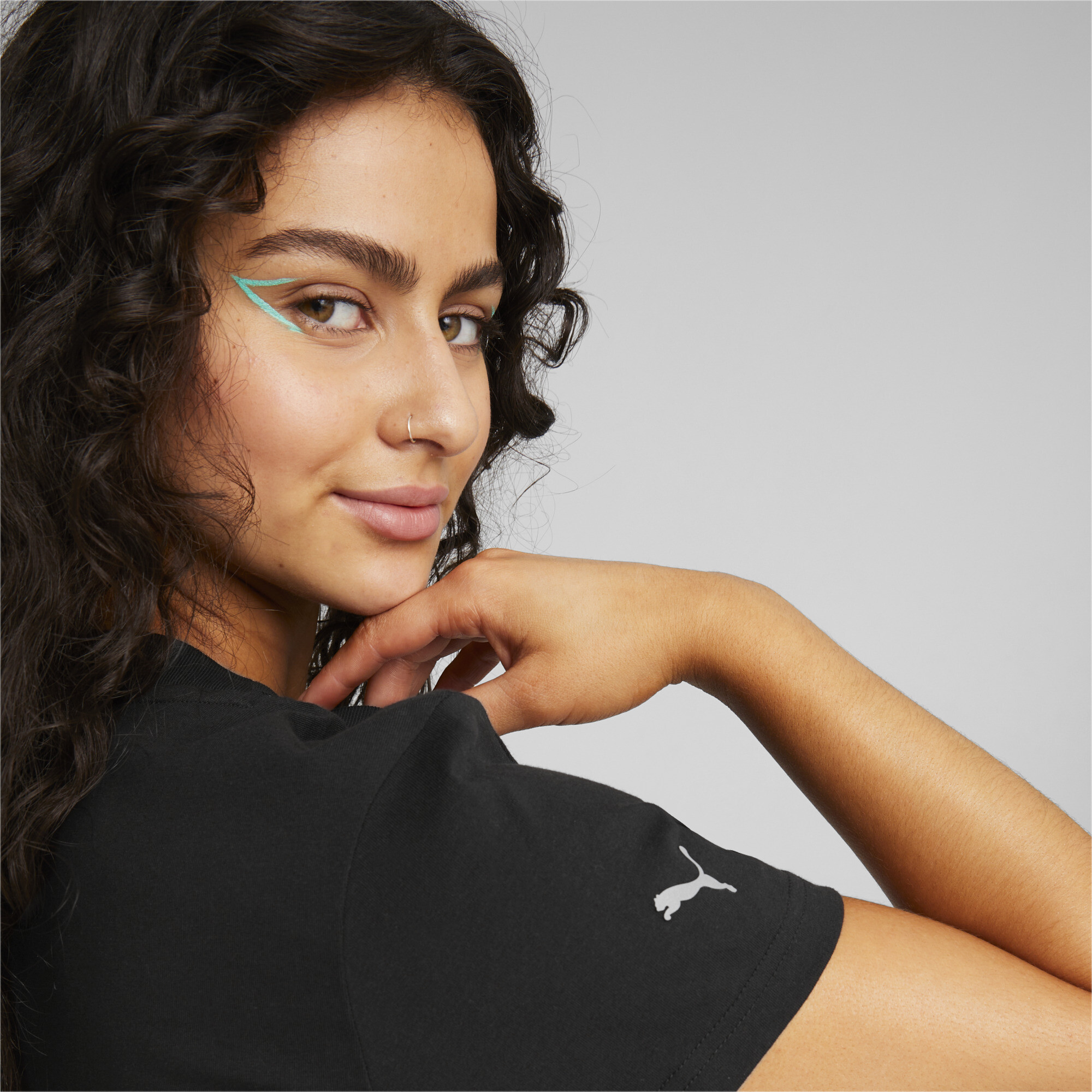 Women's Puma Scuderia Ferrari Style T-Shirt, Black, Size L, Clothing