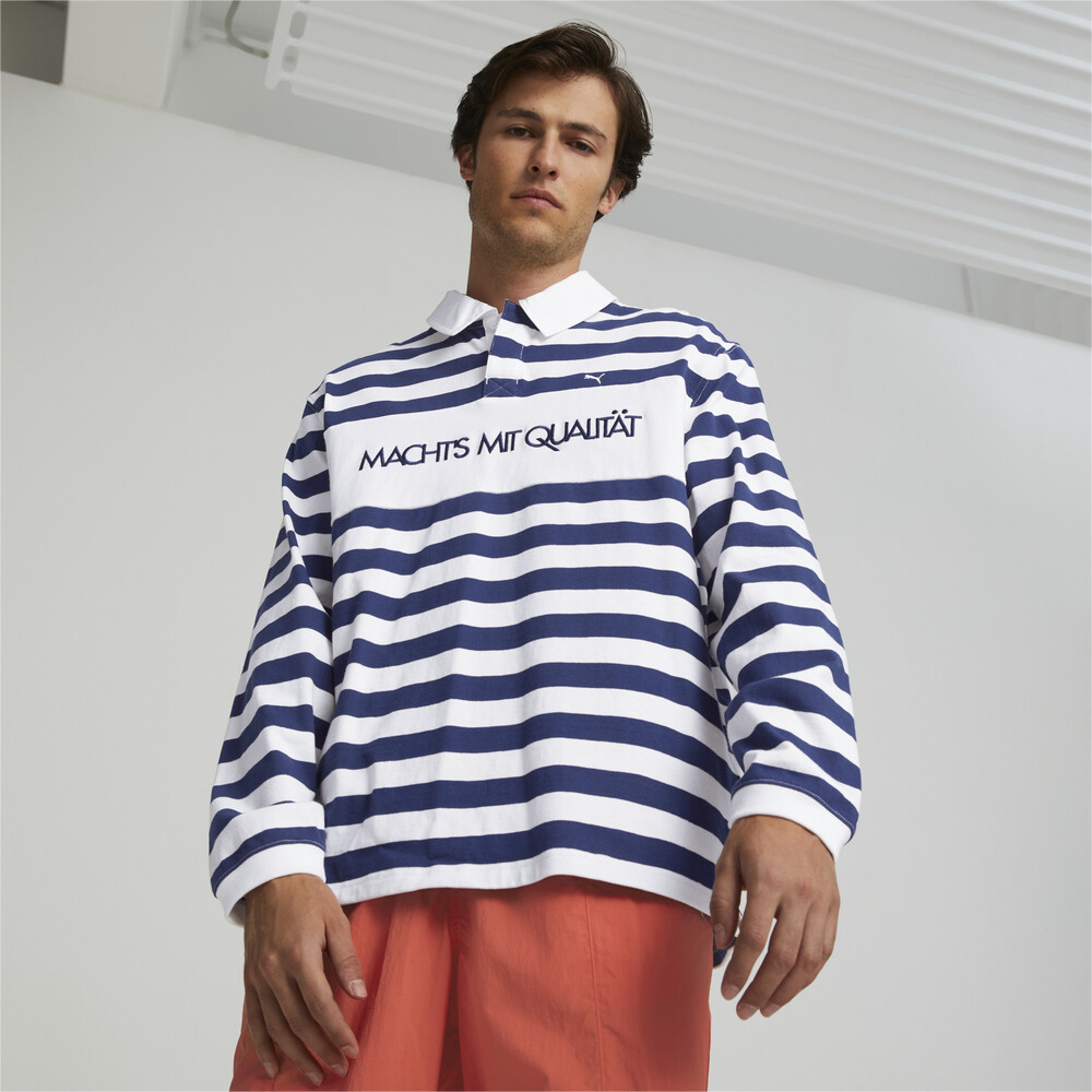 Image PUMA MMQ Sail To Bay Pattern Long Sleeve Polo Shirt #1