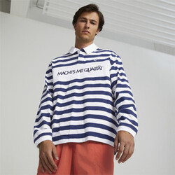 MMQ Sail To Bay Pattern Long Sleeve Polo Shirt