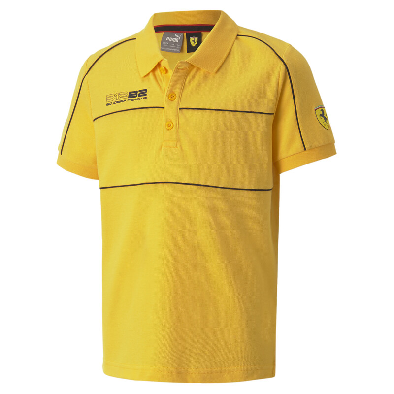 PUMA Scuderia Ferrari Race Motorsport Cotton Polo Shirt Youth in Sun Stream size 9-10Y