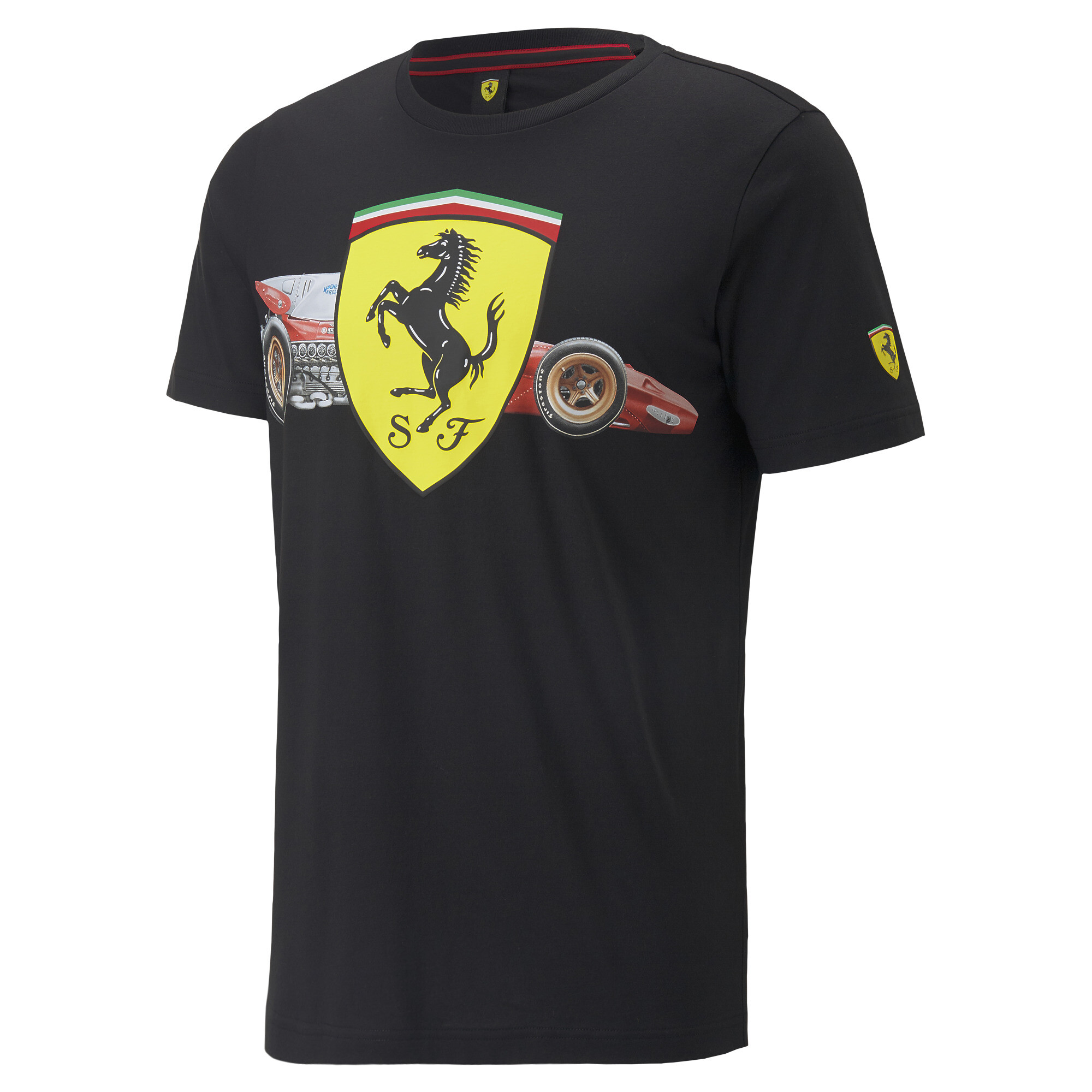 Men's PUMA Scuderia Ferrari Shield T-Shirt Men In Black, Size Large, Cotton