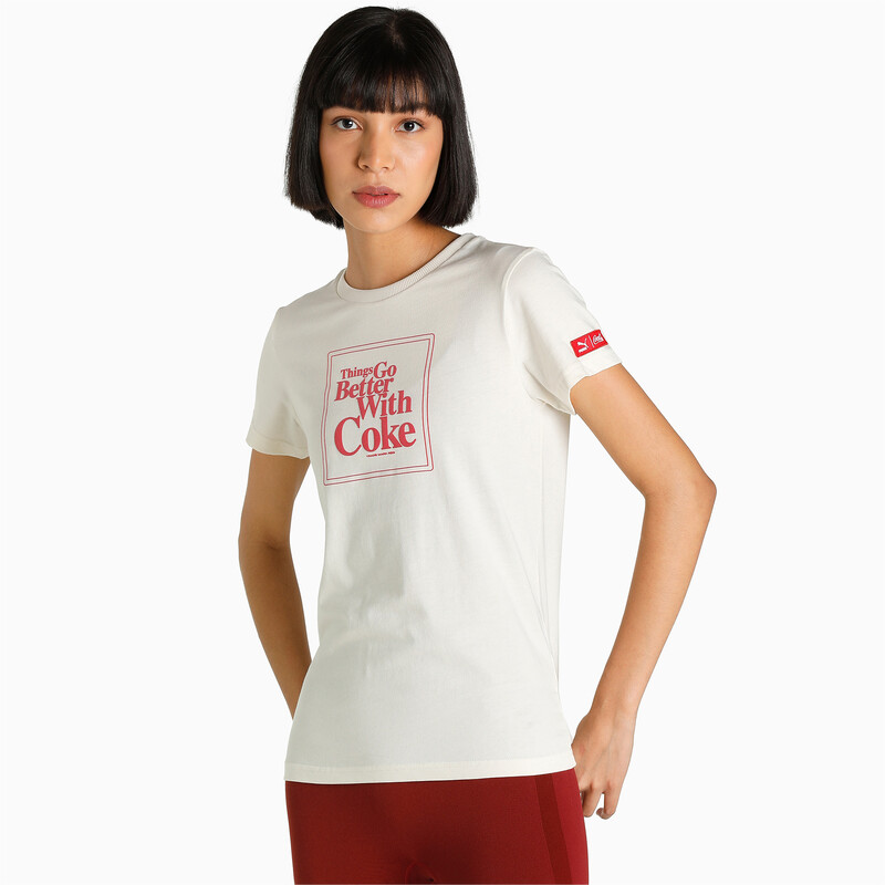 

Women's PUMA X COCA-COLA Graphic Regular Fit T-Shirt, Ivory glow