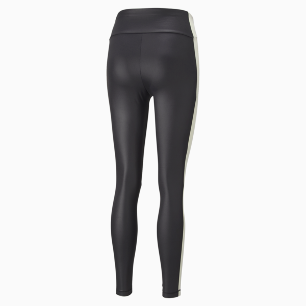 T7 Shiny High Waist Leggings Women, Puma Black-Pristine, large-ZAF
