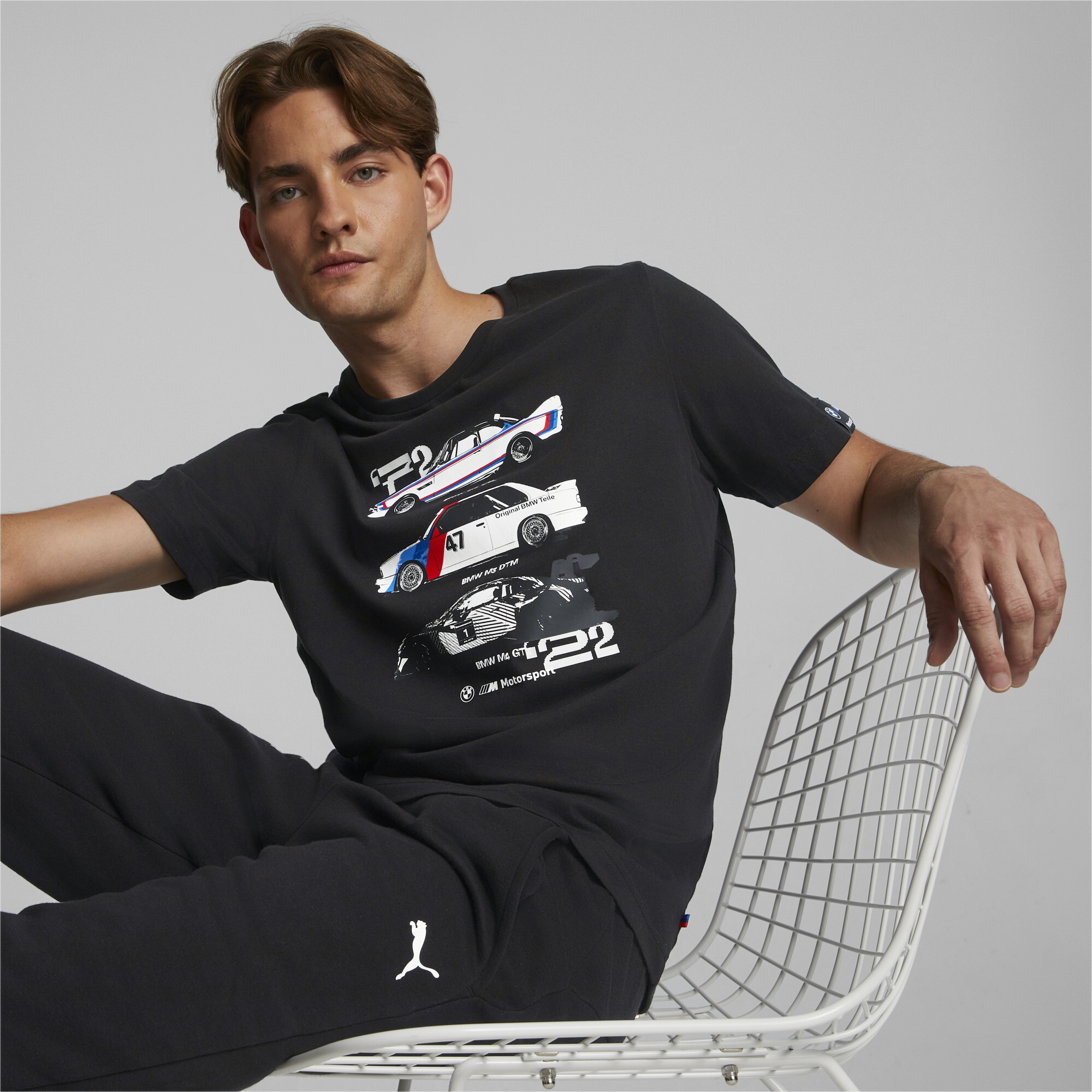 Men's Puma BMW M Motorsport Graphic T-Shirt, Black, Clothing