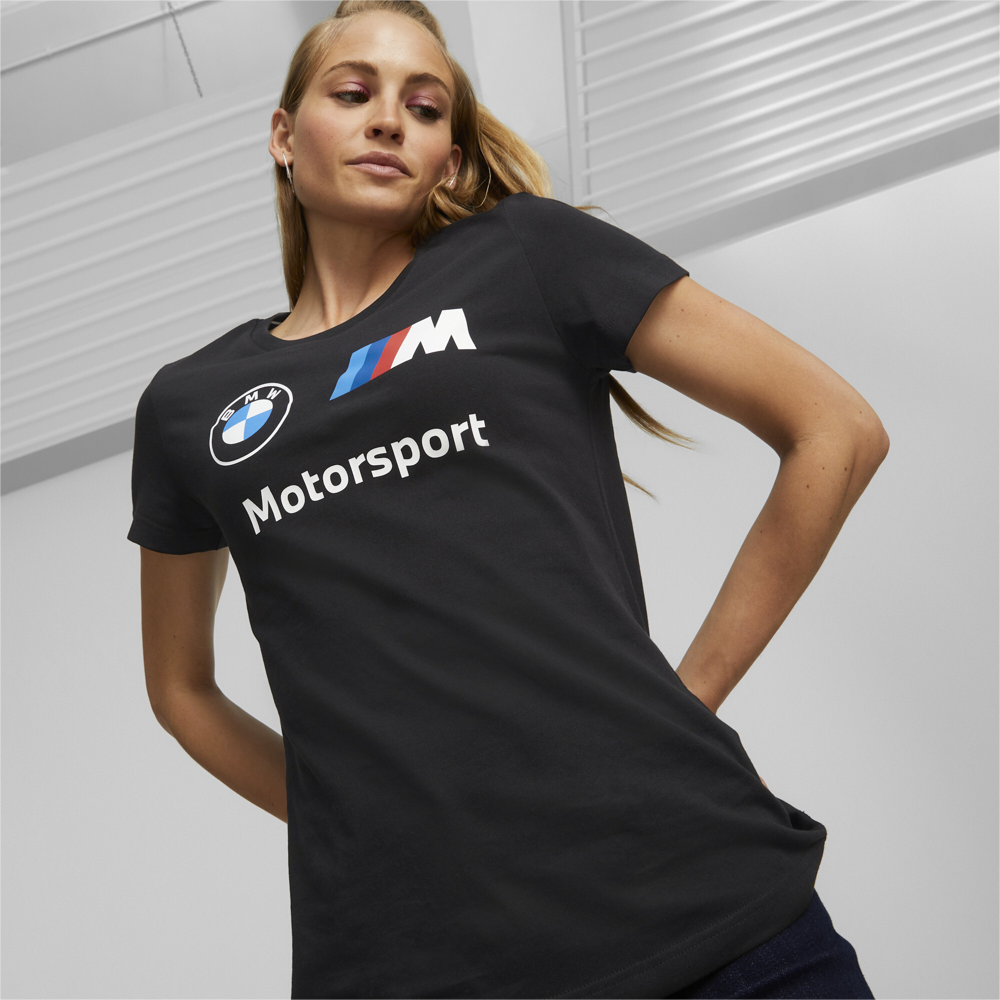 Puma BMW M Motorsport Essentials Logo T-Shirt Damen | Mit Plain | Black