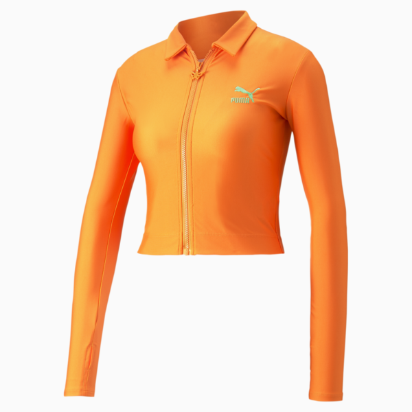 PUMA x DUA LIPA Fitted Tee Women, Carrot, large-ZAF