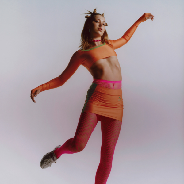 PUMA x DUA LIPA Long Sleeve Crop Tee Women, Carrot, large-ZAF